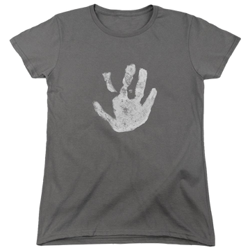 Charcoal women's t-shirt with Lord of the Rings White Hand graphic