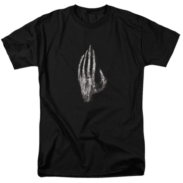 Black men's regular fit t-shirt with Lord of the Rings Hand Of Saruman graphic