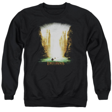 Black men's crewneck sweatshirt with Lord of the Rings Kings Of Old graphic