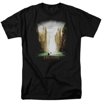 Black men's regular fit t-shirt with Lord of the Rings Kings Of Old graphic