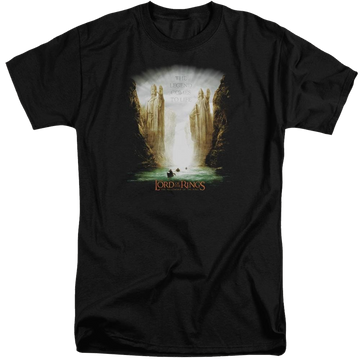 Black men's tall fit t-shirt with Lord of the Rings Kings Of Old graphic