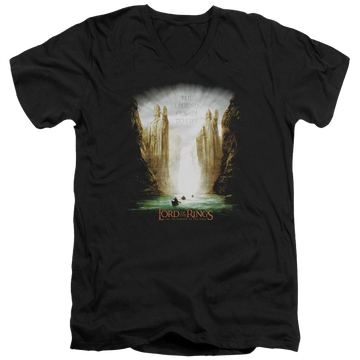 Black men's v-neck t-shirt with Lord of the Rings Kings Of Old graphic