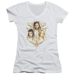Lord of the Rings Women Of Middle Earth Juniors V-Neck T-Shirt Juniors V-Neck T-Shirt Lord Of The Rings   