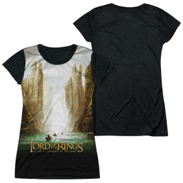 Lord of the Rings Fellowship Poster Juniors Black Back T-Shirt Juniors Black Back T-Shirt Lord Of The Rings   