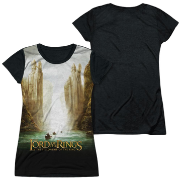 Lord of the Rings Fellowship Poster juniors black back t-shirt