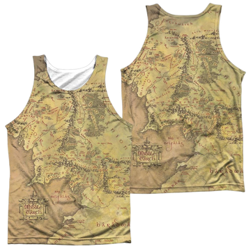 Lord of the Rings Middle Earth Map men's all-over print tank