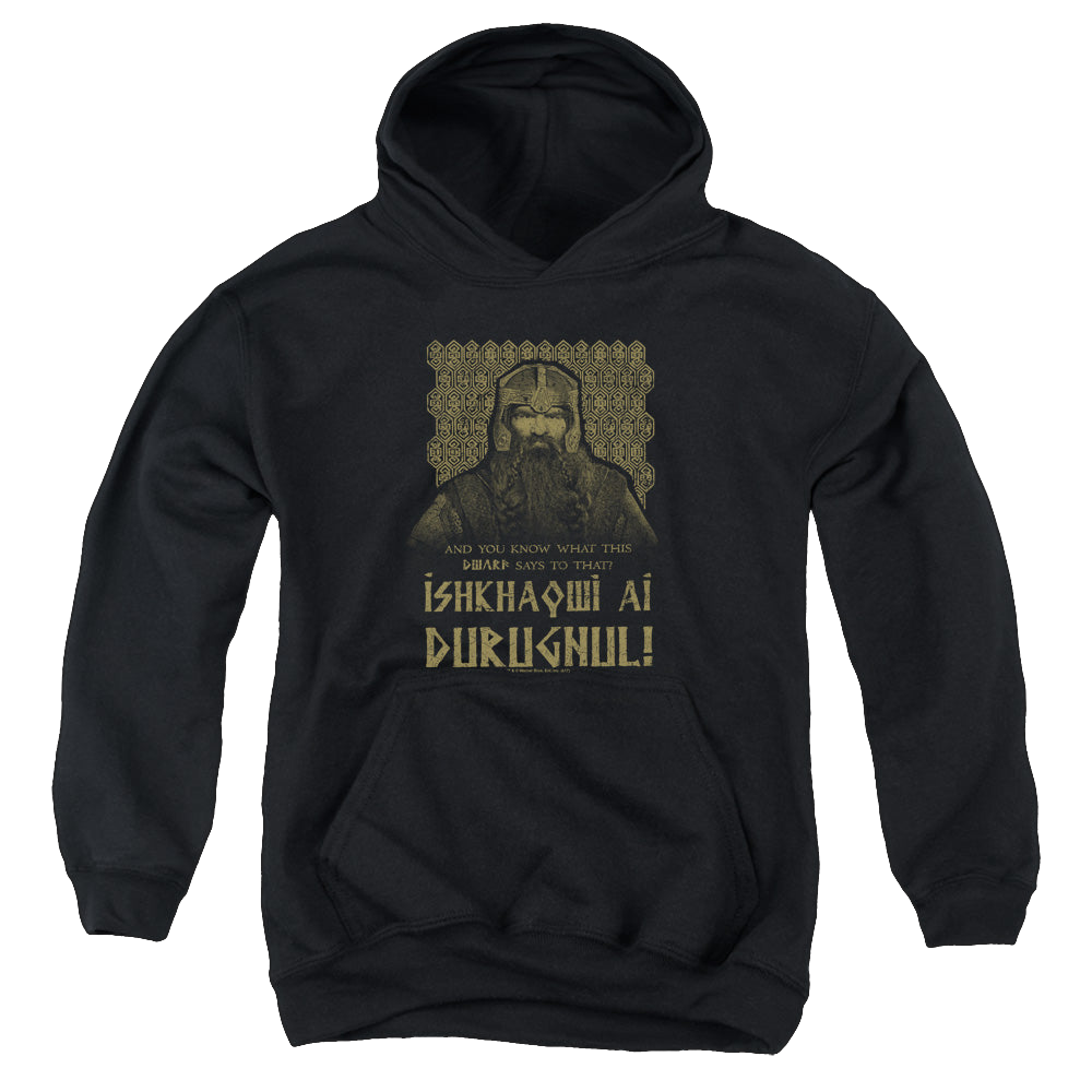 Lord of the Rings Trilogy, The Ishkhaqwi Durugnul - Youth Hoodie Youth Hoodie (Ages 8-12) Lord Of The Rings   