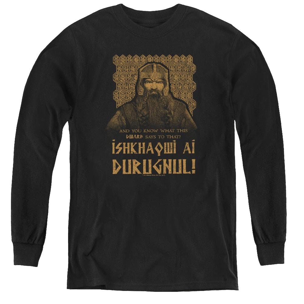 Lord Of The Rings Trilogy, The Ishkhaqwi Durugnul - Youth Long Sleeve T-Shirt Youth Long Sleeve T-Shirt Lord Of The Rings   
