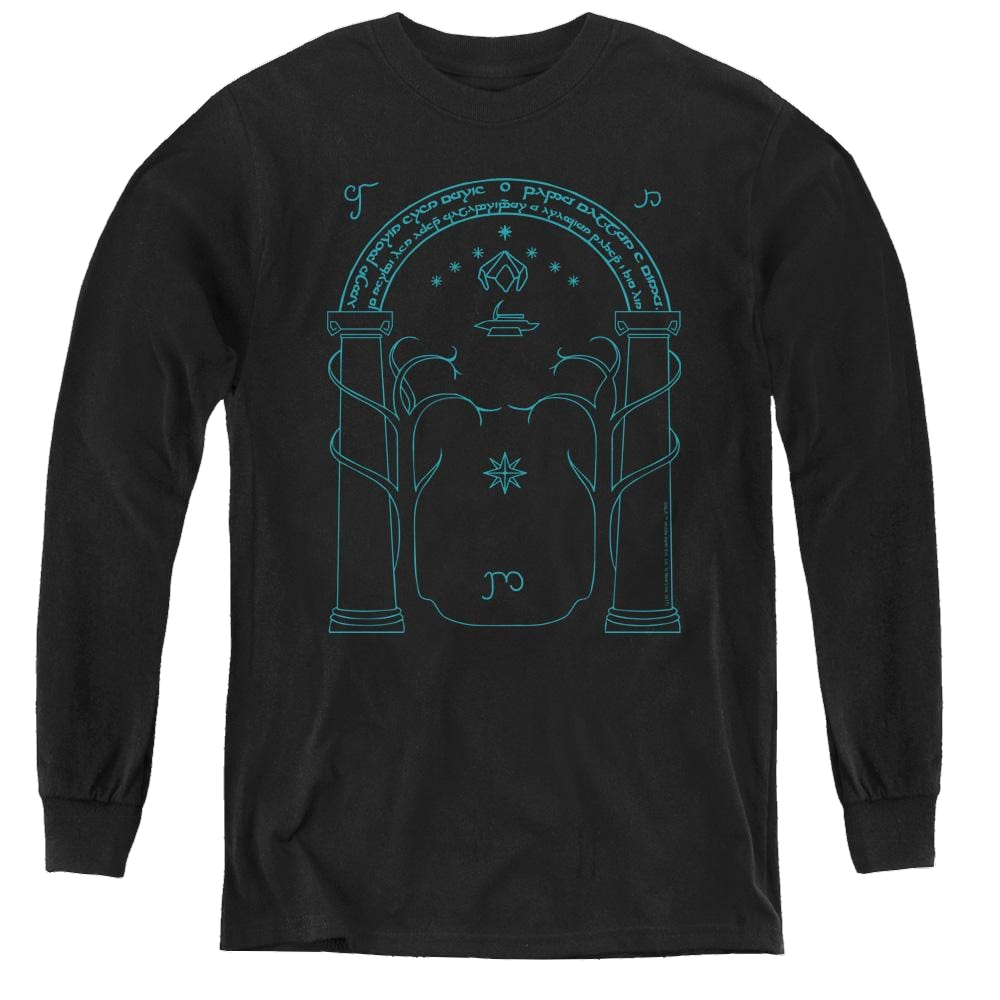 Lord Of The Rings Trilogy, The Doors Of Durin - Youth Long Sleeve T-Shirt Youth Long Sleeve T-Shirt Lord Of The Rings   