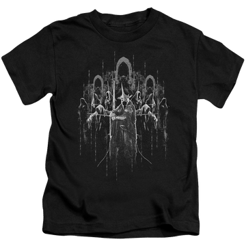 Black kid's t-shirt for ages 4 to 7 with Lord of the Rings The Nine graphic