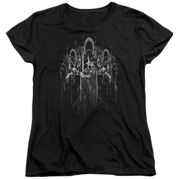 Black women's t-shirt with Lord of the Rings The Nine graphic
