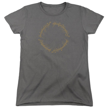 Charcoal women's t-shirt with Lord of the Rings One Ring graphic