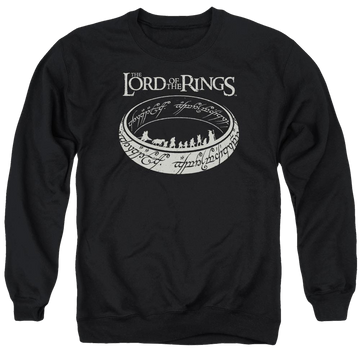 Black men's crewneck sweatshirt with Lord of the Rings The Journey graphic