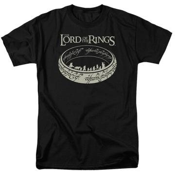 Black men's regular fit t-shirt with Lord of the Rings The Journey graphic