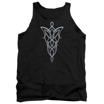 Black men's tank with Lord of the Rings Arwen Necklace graphic