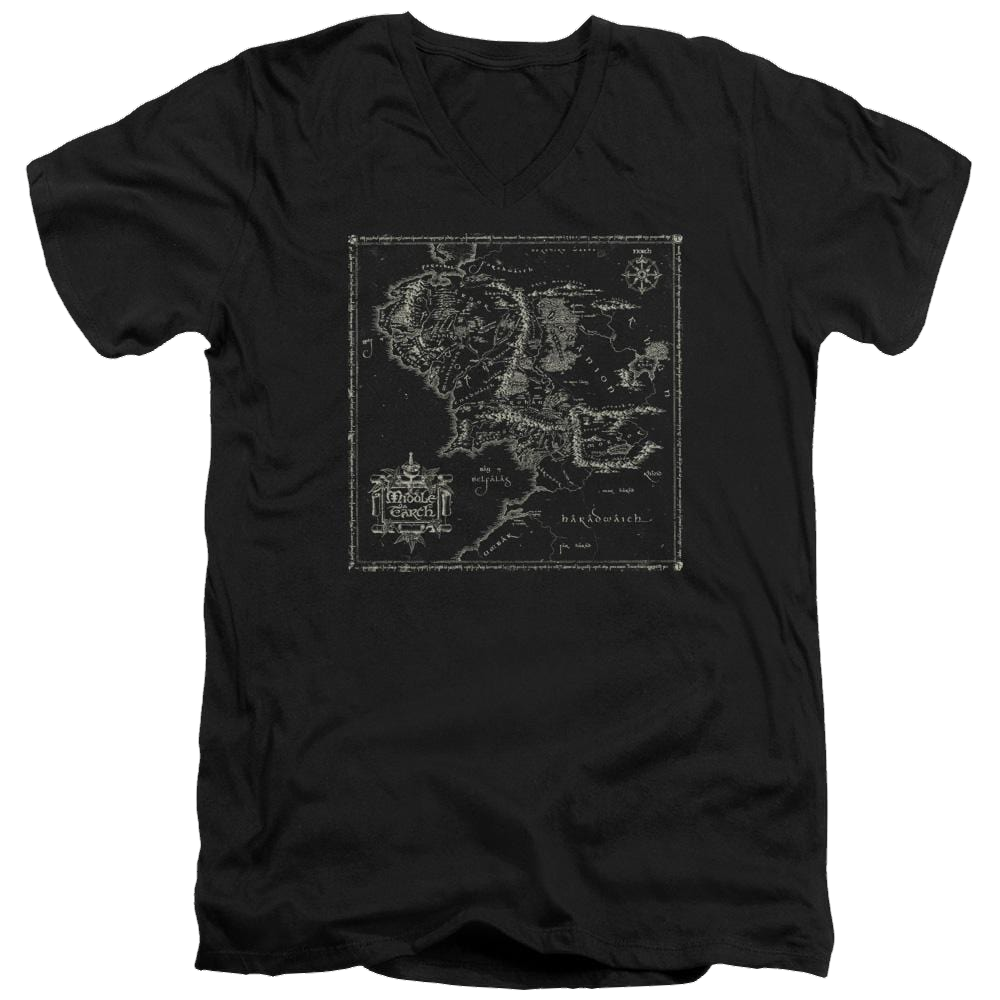 Lord of the Rings Map Of Me Men's V-Neck T-Shirt Men's V-Neck T-Shirt Lord Of The Rings   