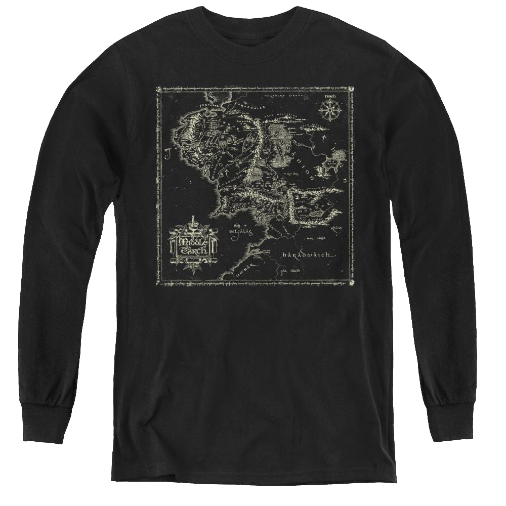 Lord Of The Rings Trilogy, The Map Of Me - Youth Long Sleeve T-Shirt Youth Long Sleeve T-Shirt Lord Of The Rings   