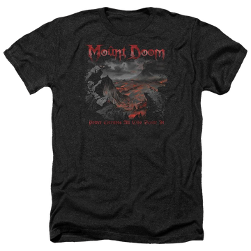 Charcoal men's heather t-shirt with Lord of the Rings Power Corrupts graphic