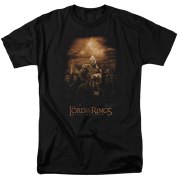 Black men's regular fit t-shirt with Lord of the Rings Riders Of Rohan graphic