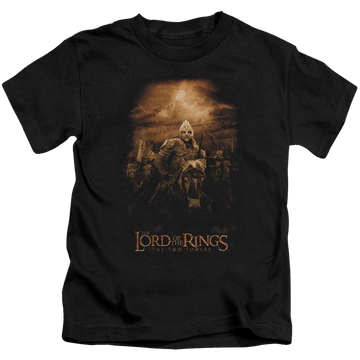Black kid's t-shirt for ages 4 to 7 with Lord of the Rings Riders Of Rohan graphic