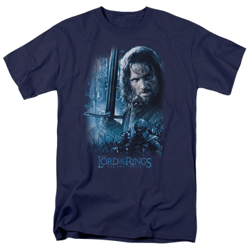 Navy men's regular fit t-shirt with Lord of the Rings King In The Making graphic
