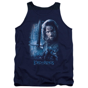 Navy men's tank with Lord of the Rings King In The Making graphic
