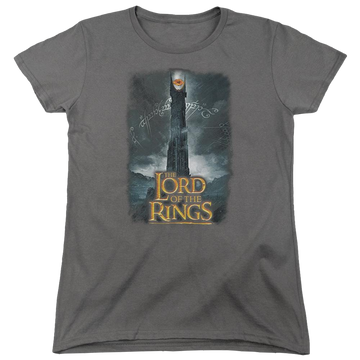 Charcoal women's t-shirt with Lord of the Rings Always Watching graphic