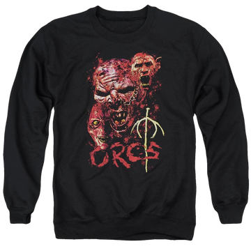 Black men's crewneck sweatshirt with Lord of the Rings Orcs graphic