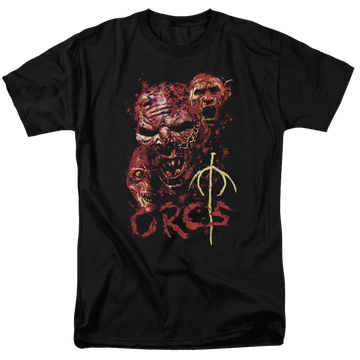 Black men's regular fit t-shirt with Lord of the Rings Orcs graphic