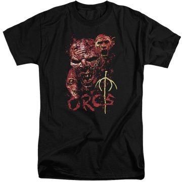 Black men's tall fit t-shirt with Lord of the Rings Orcs graphic