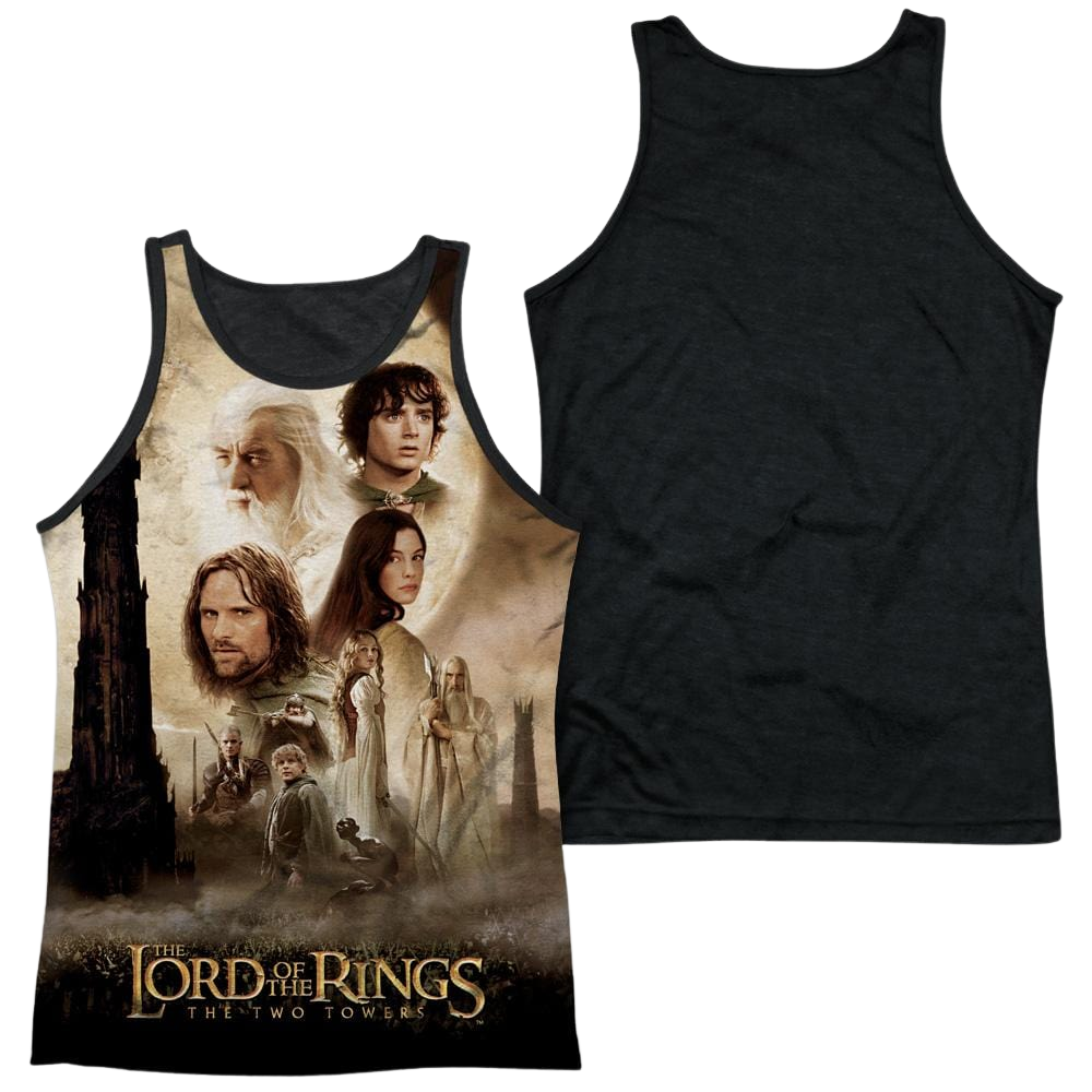 Lord of the Rings Towers Poster Men's Black Back Tank Men's Black Back Tank Lord Of The Rings   