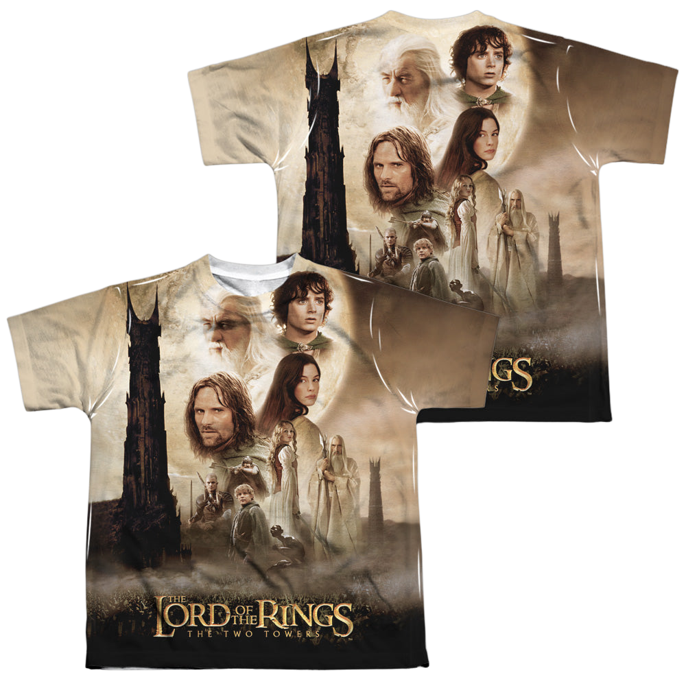 Lord of the Rings Trilogy, The Towers Poster - Youth All-Over Print T-Shirt Youth All-Over Print T-Shirt (Ages 8-12) Lord Of The Rings   