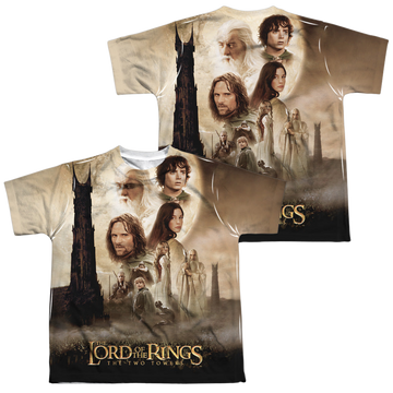 Lord of the Rings Towers Poster youth all-over print t-shirt for ages 8 to 12