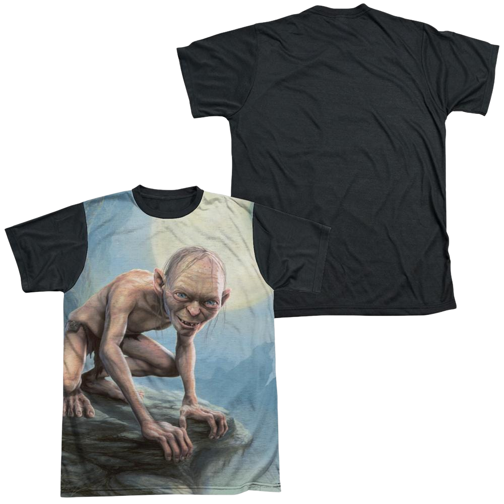 Lord of the Rings Gollum Moon Men's Black Back T-Shirt Men's Black Back T-Shirt Lord Of The Rings   