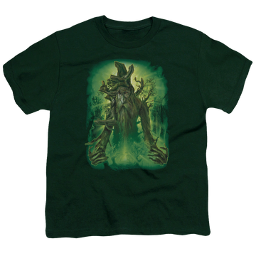 Hunter green youth t-shirt for ages 8 to 12 with Lord of the Rings Treebeard graphic