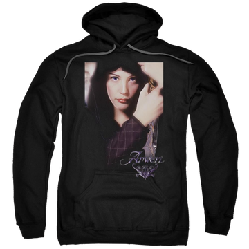 Black pullover hoodie with Lord of the Rings Arwen graphic