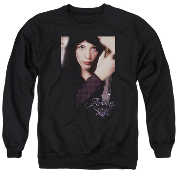 Black men's crewneck sweatshirt with Lord of the Rings Arwen graphic
