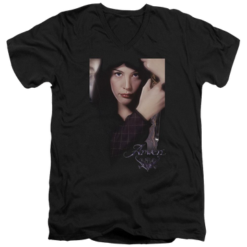 Black men's v-neck t-shirt with Lord of the Rings Arwen graphic