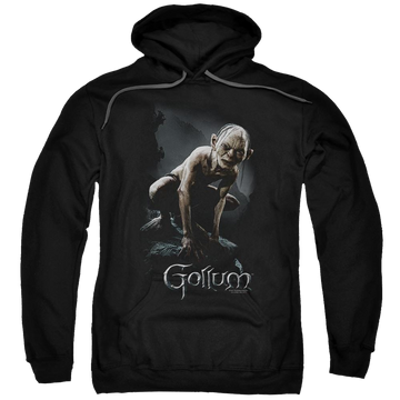 Black pullover hoodie with Lord of the Rings Gollum graphic