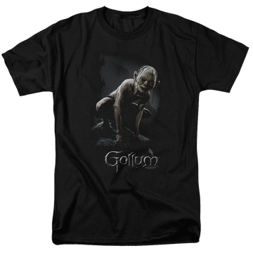 Black men's regular fit t-shirt with Lord of the Rings Gollum graphic