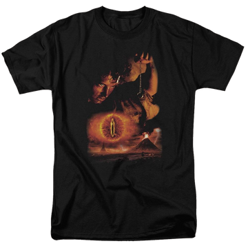 Black men's regular fit t-shirt with Lord of the Rings Destroy The Ring graphic