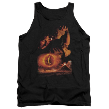 Black men's tank with Lord of the Rings Destroy The Ring graphic