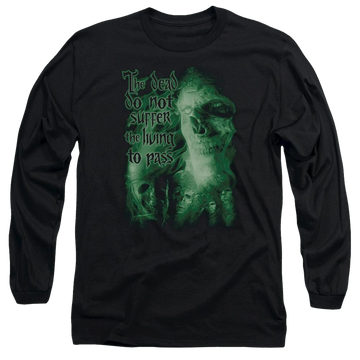 Black men's long sleeve t-shirt with Lord of the Rings King Of The Dead graphic