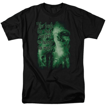 Black men's regular fit t-shirt with Lord of the Rings King Of The Dead graphic