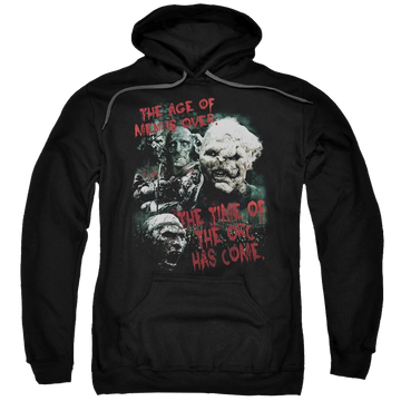 Black pullover hoodie with Lord of the Rings Time Of The Orc graphic