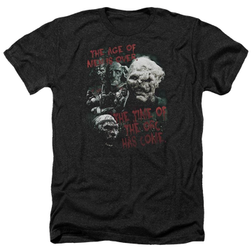 Charcoal men's heather t-shirt with Lord of the Rings Time Of The Orc graphic