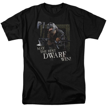 Black men's regular fit t-shirt with Lord of the Rings The Best Dwarf graphic