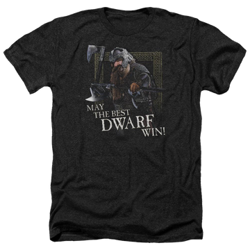 Charcoal men's heather t-shirt with Lord of the Rings The Best Dwarf graphic