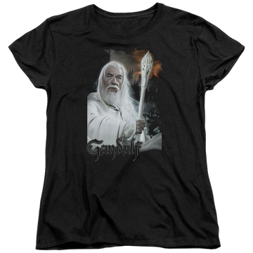 Black women's t-shirt with Lord of the Rings Gandalf graphic