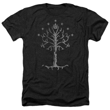 Black men's heather t-shirt with Lord of the Rings Tree Of Gondor graphic
